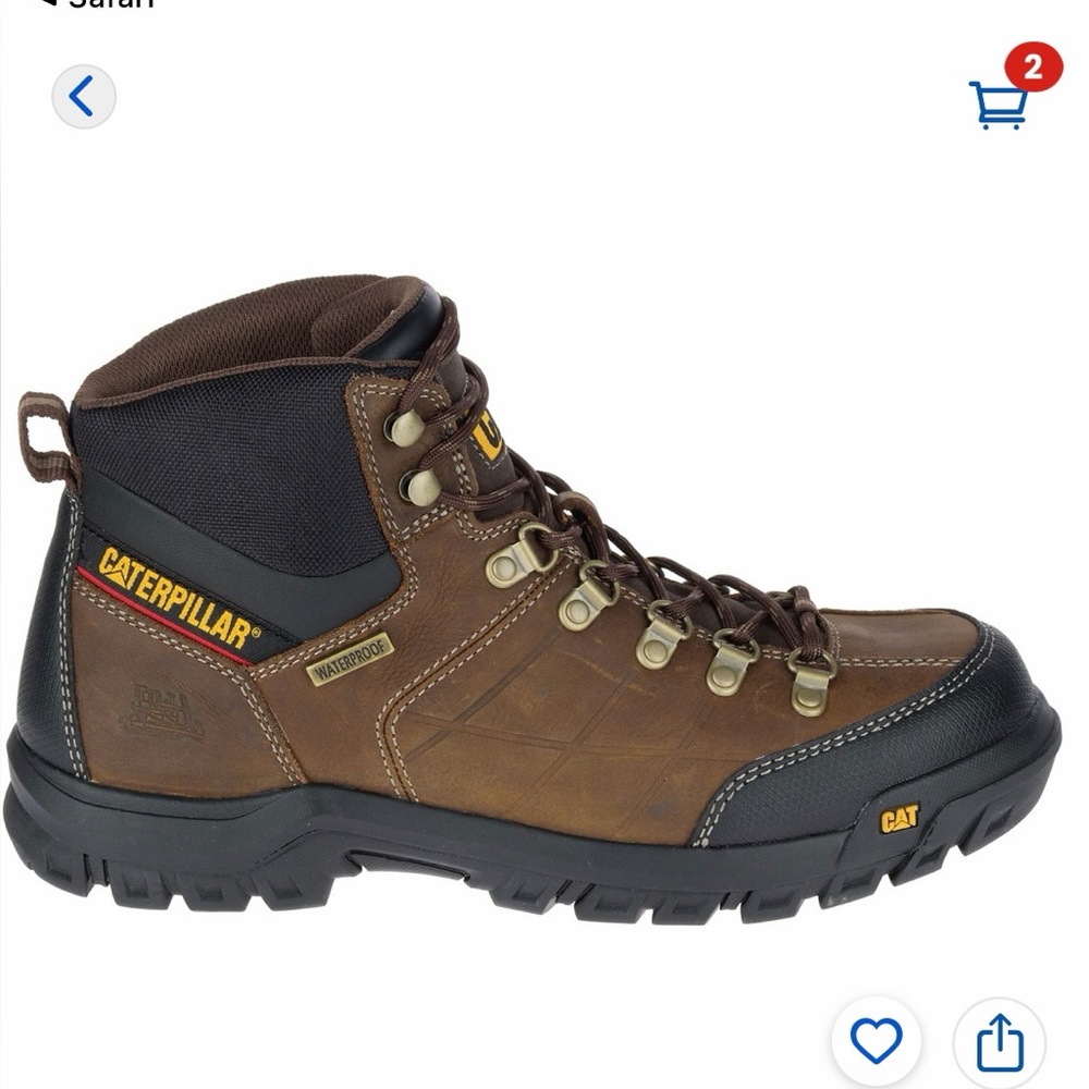 Caterpillar Men's Brown and Black Work Boots